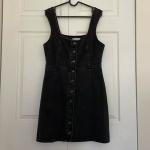 Urban outfitters Black denim pinafore dress
